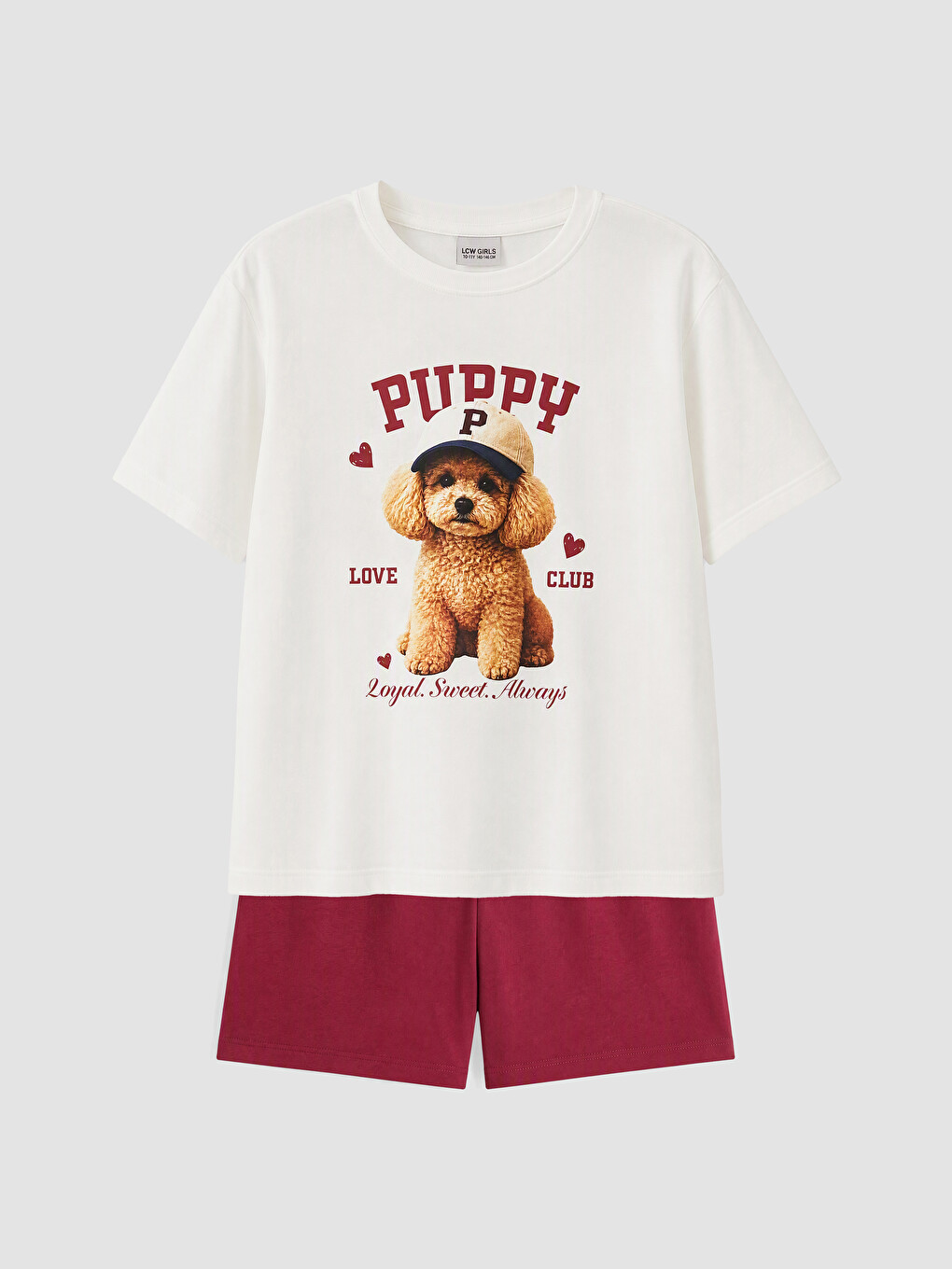 Ekru Kız Çocuk Şortlu Pijama Takımı