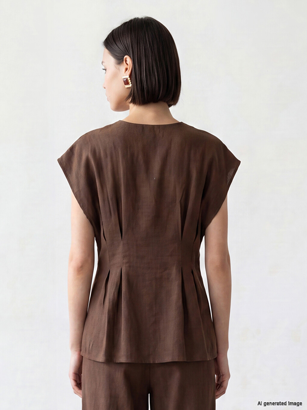Bluza Sa Okruglim Izrezom, Plisiranim Peplumom-3