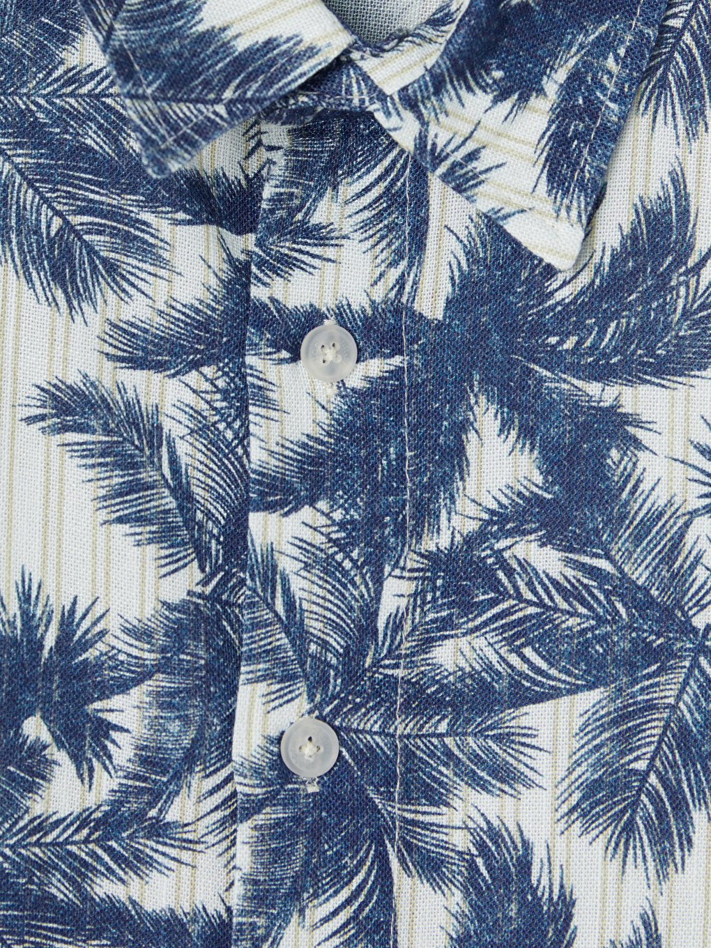 Ekru Regular Fit Desenli Erkek Gömlek-5