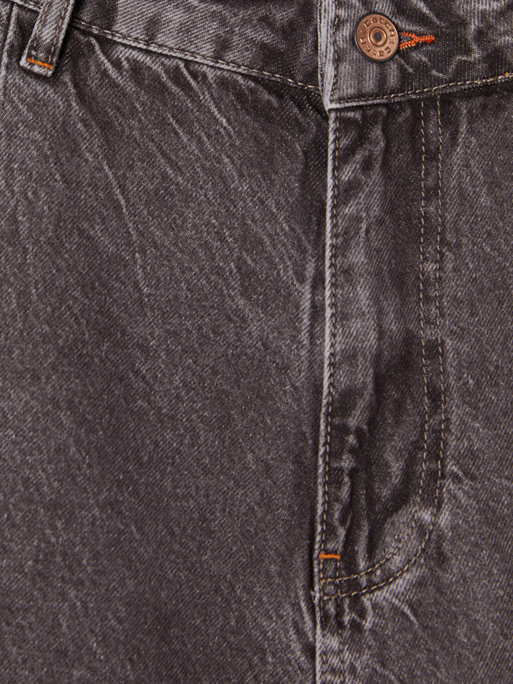 Kahverengi Loose Fit Erkek Jean Şort-1