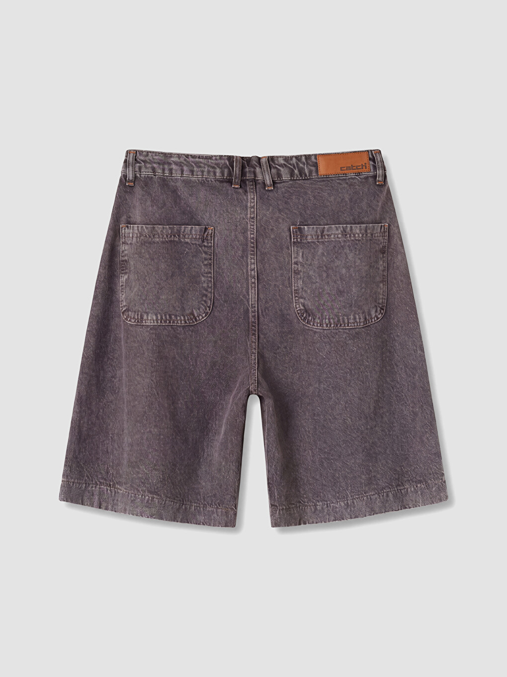 Kahverengi Loose Fit Erkek Jean Şort-3