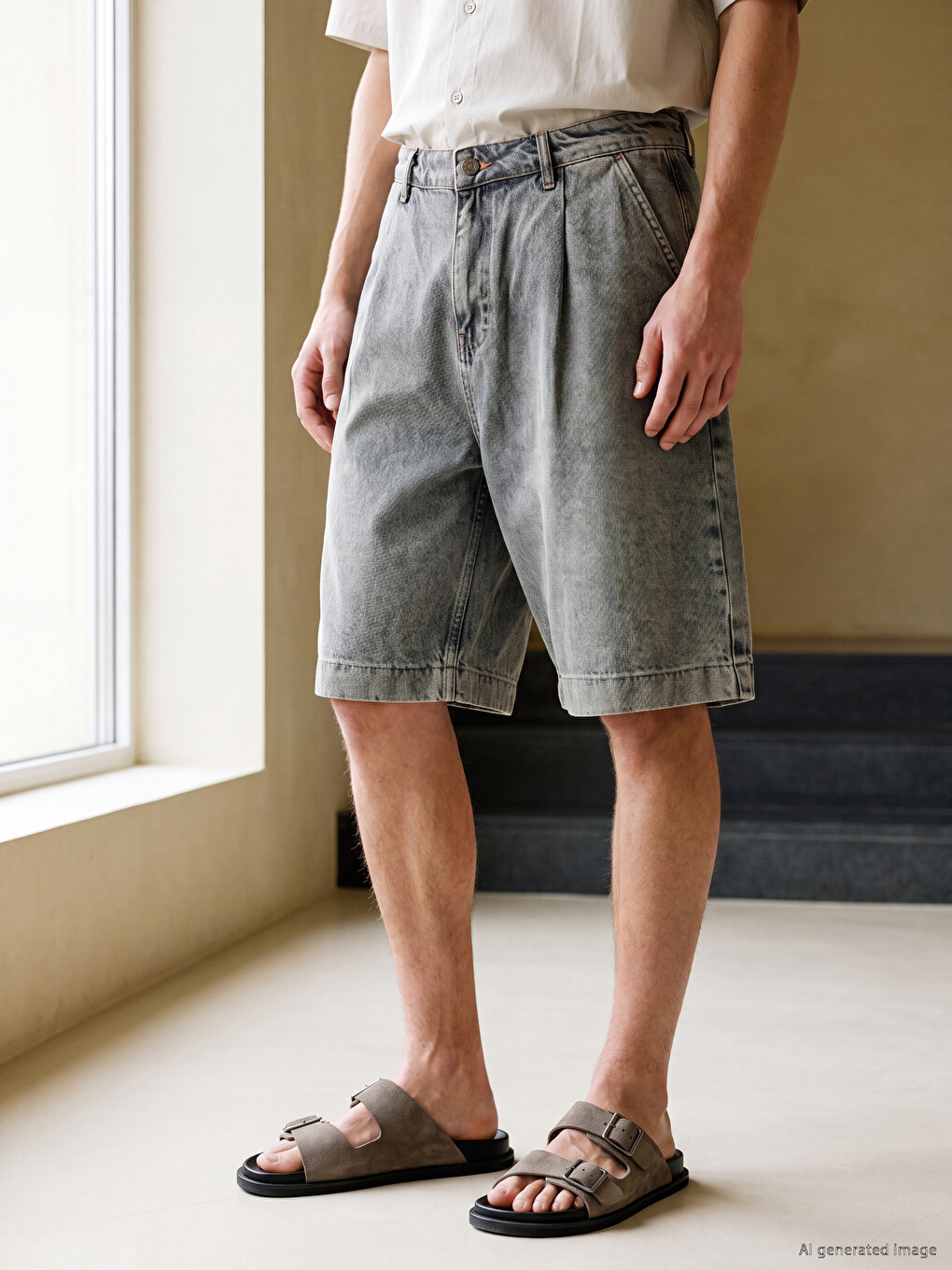 Mavi Loose Fit Erkek Jean Şort-1