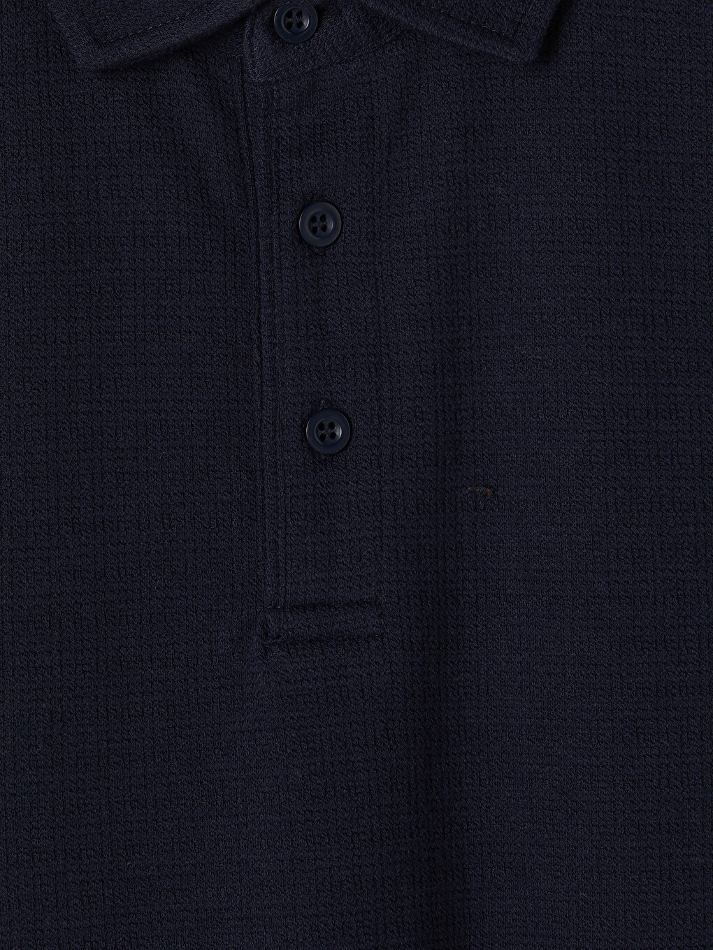 Lacivert Regular Fit Polo Yaka Dokulu Erkek Tişört-1