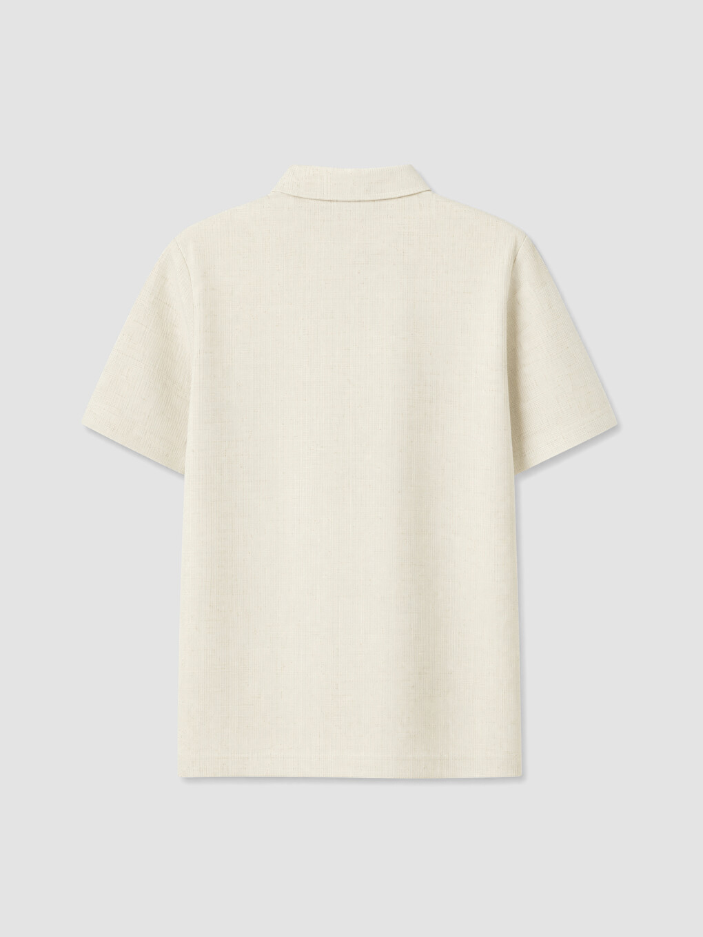 Bej Regular Fit Polo Yaka Dokulu Erkek Tişört-2