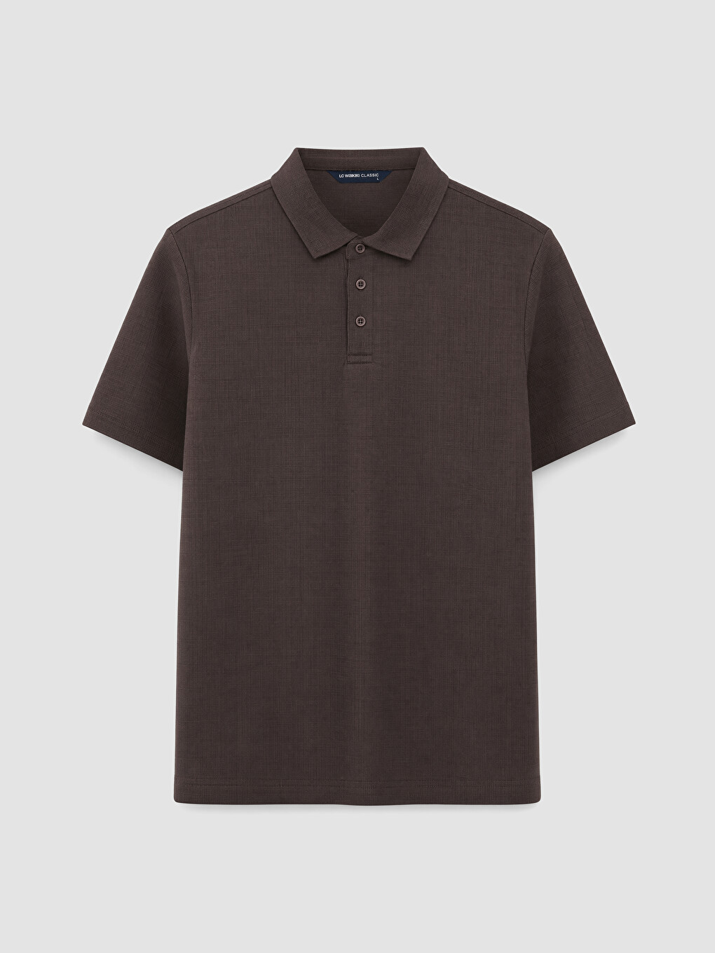 Kahverengi Regular Fit Polo Yaka Dokulu Erkek Tişört