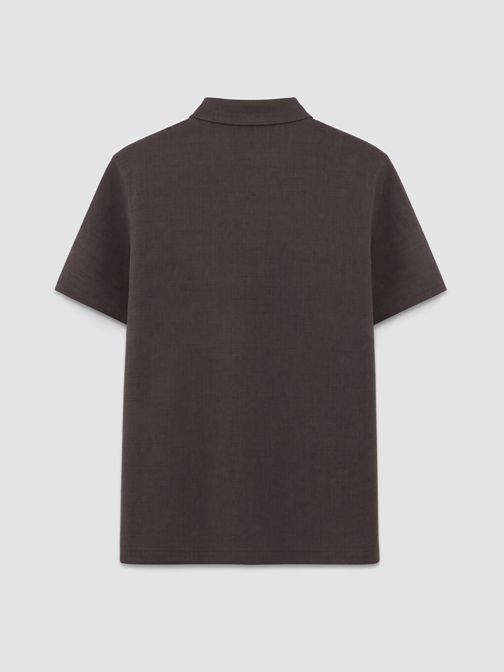 Kahverengi Regular Fit Polo Yaka Dokulu Erkek Tişört-1