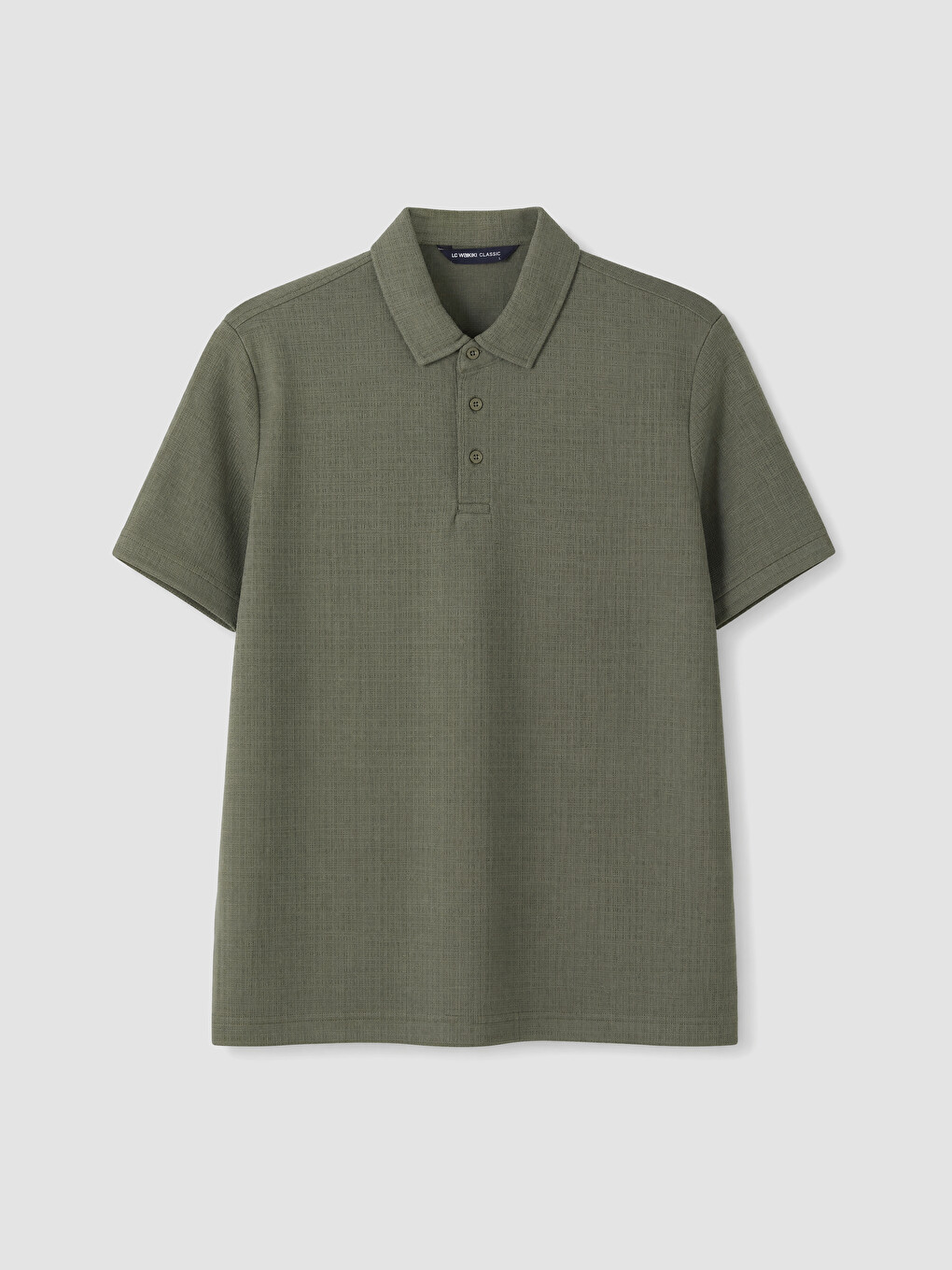 Yeşil Regular Fit Polo Yaka Dokulu Erkek Tişört