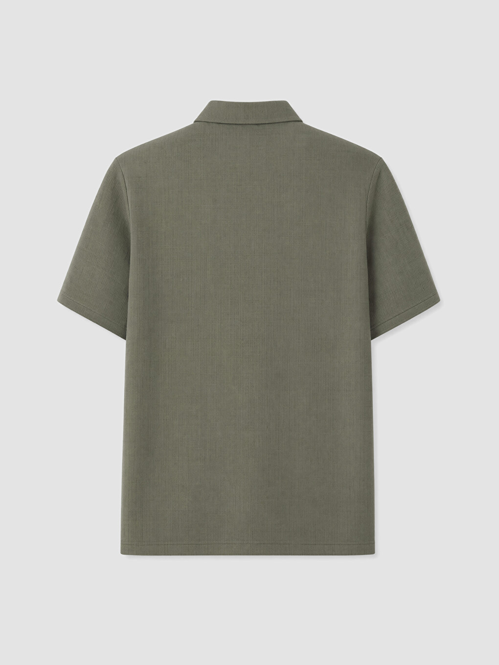 Yeşil Regular Fit Polo Yaka Dokulu Erkek Tişört-2