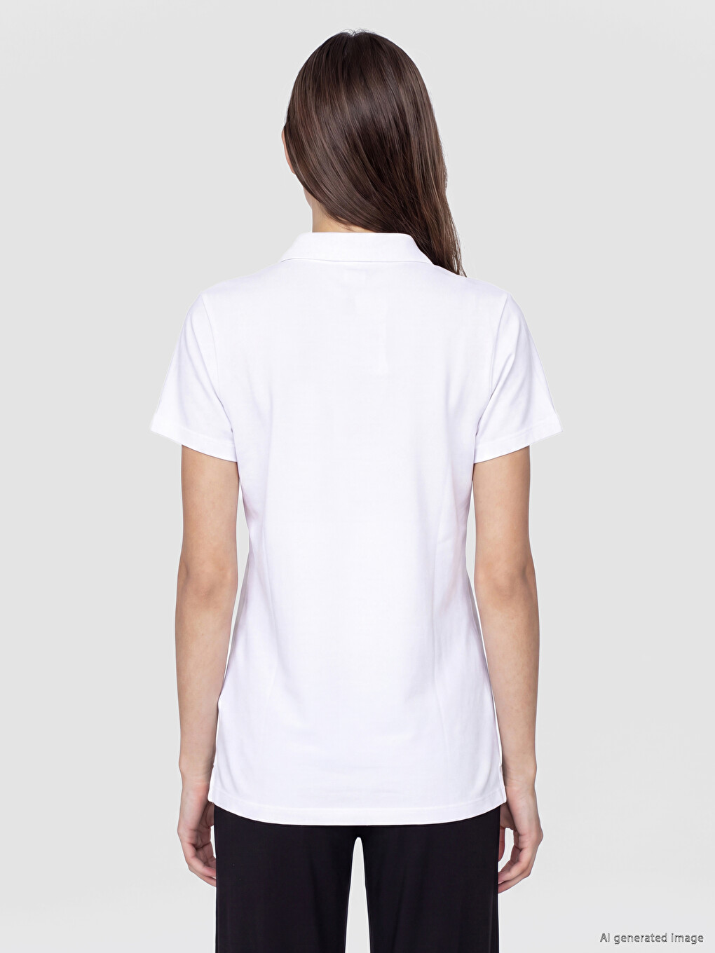 Polo Collar Women's Pique T-shirt-3