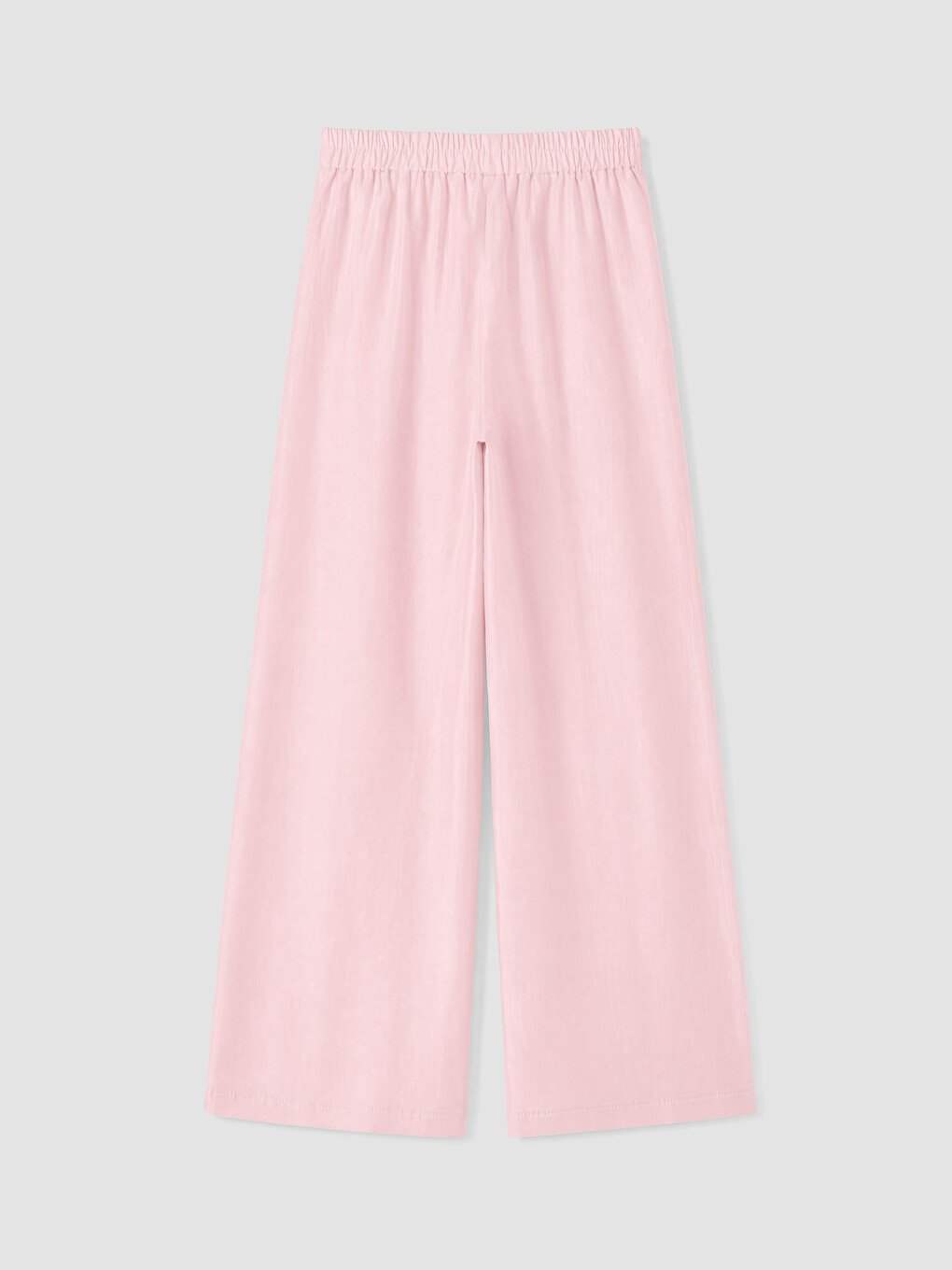 Pembe Beli Lastikli Geniş Paça Kadın Pantolon-5