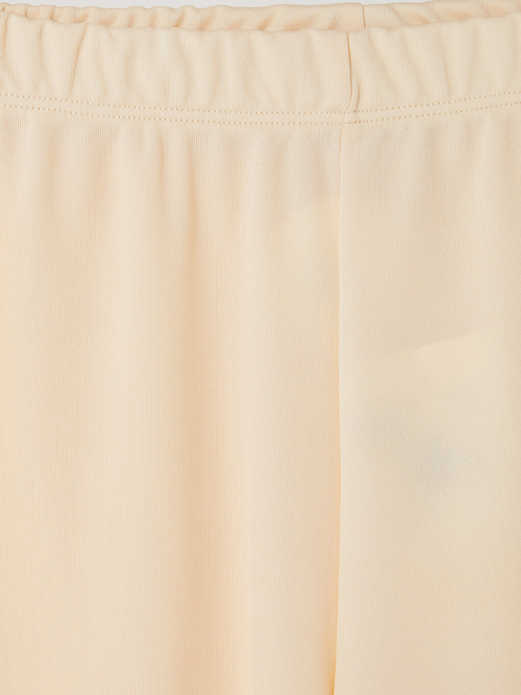 Ekru Beli Lastikli Poplin Kadın Pantolon-1