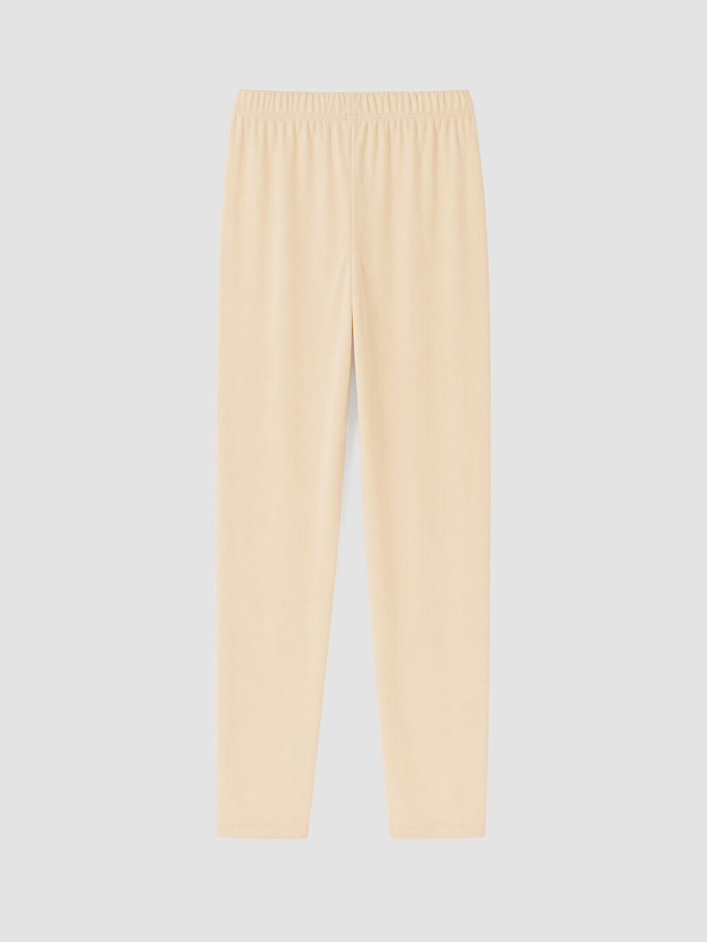 Ekru Beli Lastikli Poplin Kadın Pantolon-2