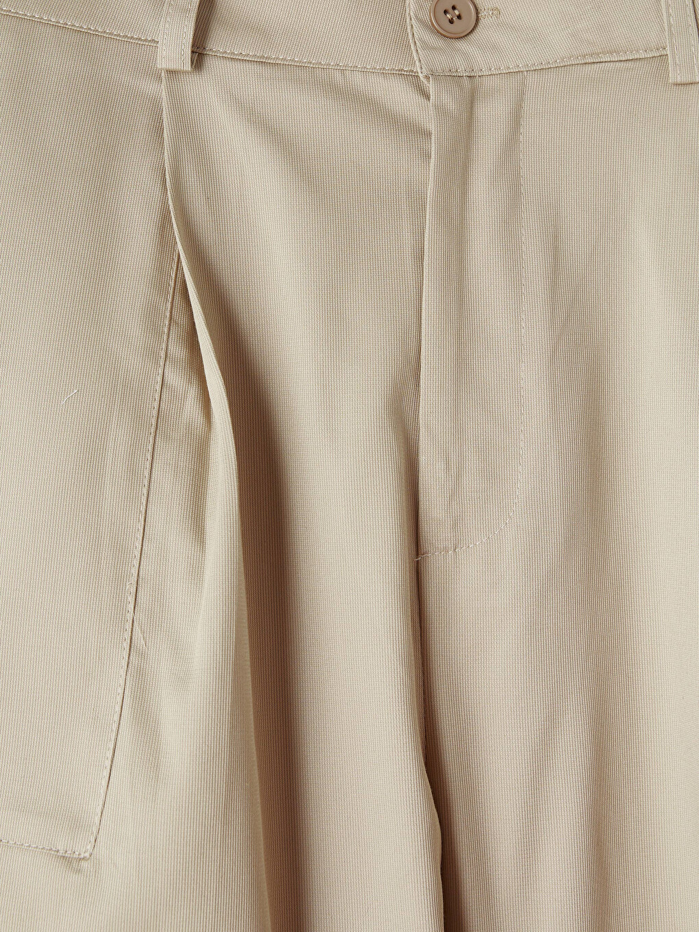 Bej Loose Fit Erkek Pileli Pantolon-5