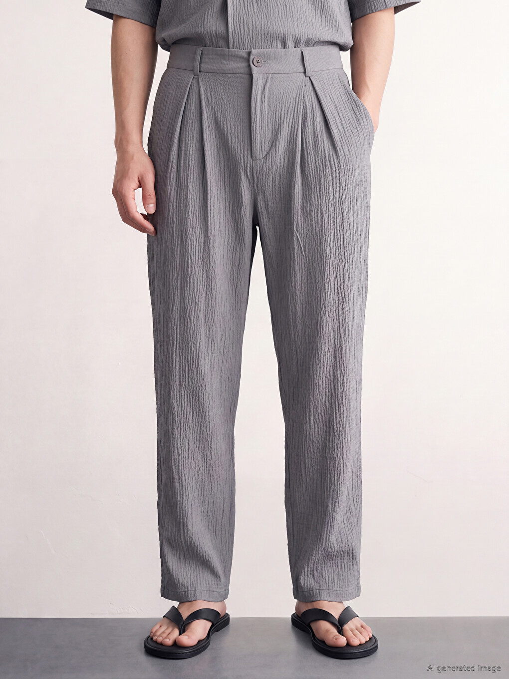 Gri Loose Fit Erkek Pantolon-1