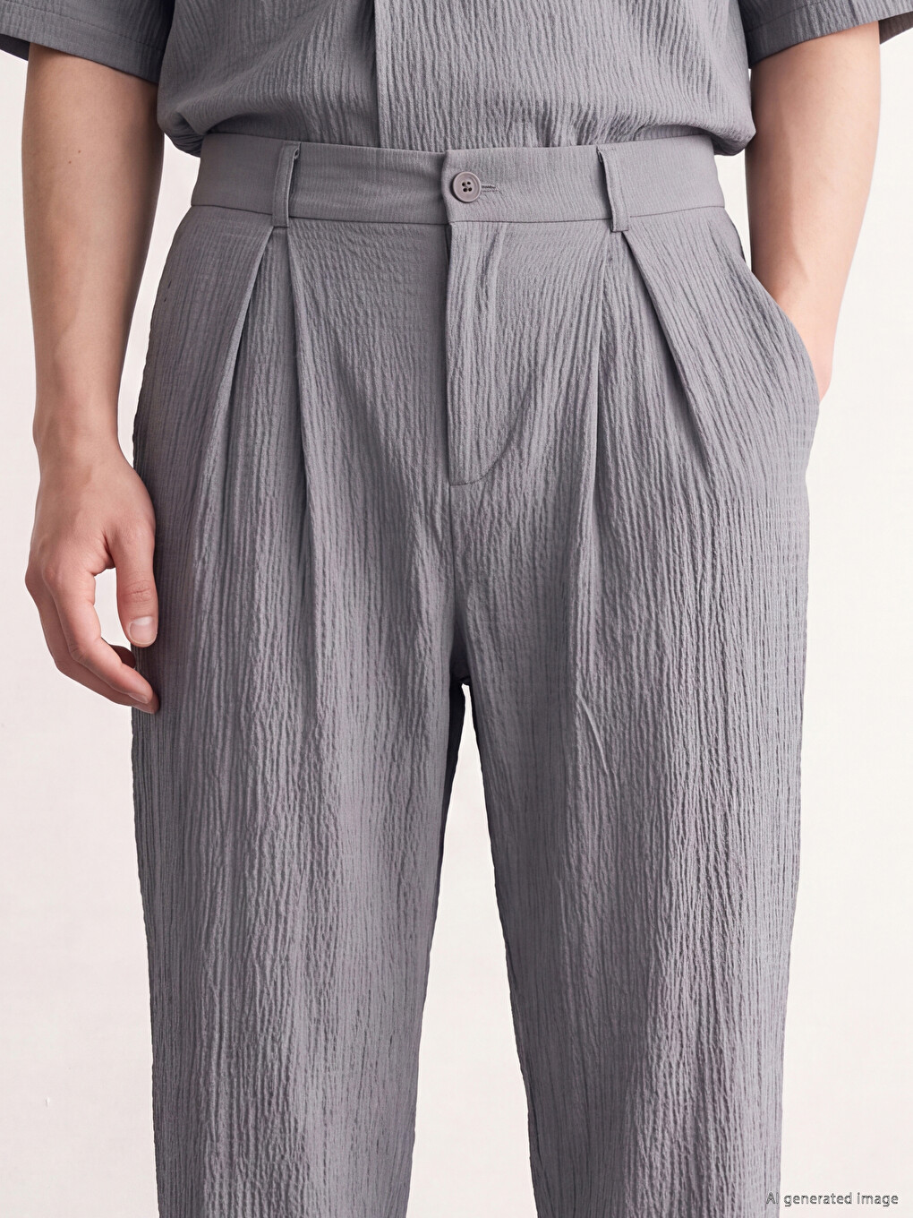 Gri Loose Fit Erkek Pantolon-2