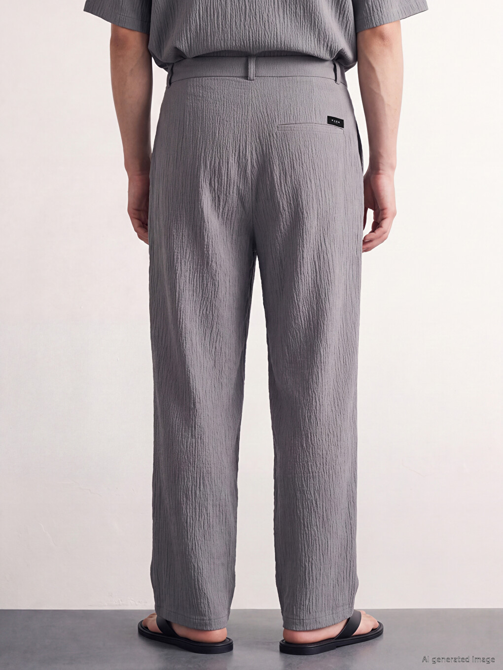 Gri Loose Fit Erkek Pantolon-3