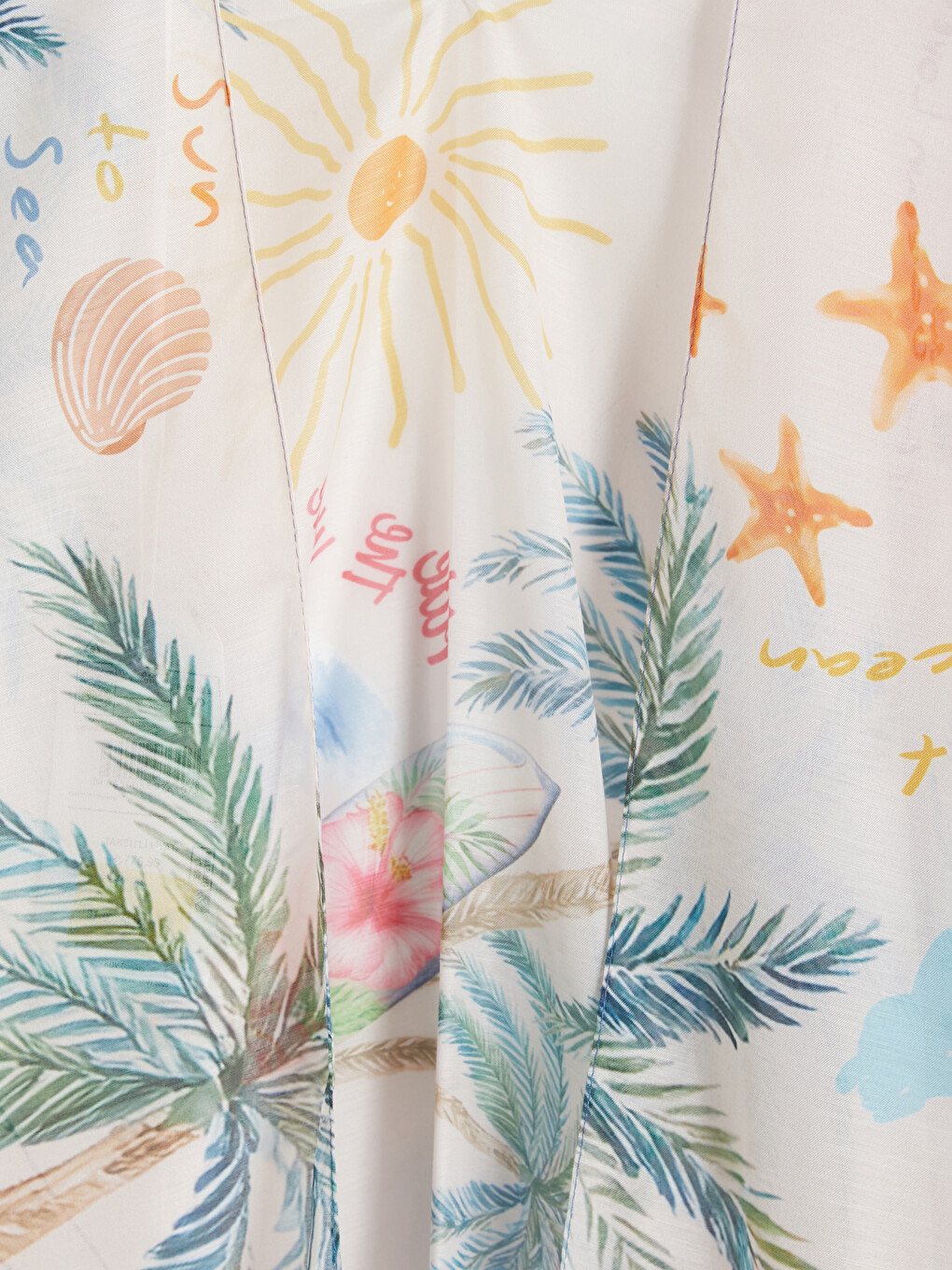 Ekru Şal Yaka Desenli Kadın Kimono-2