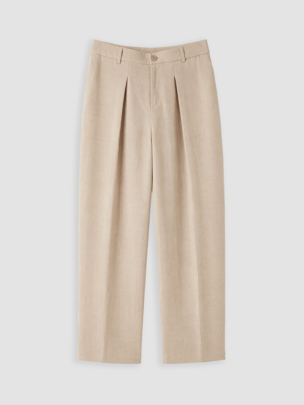 Bej Loose Fit Erkek Pantolon-4