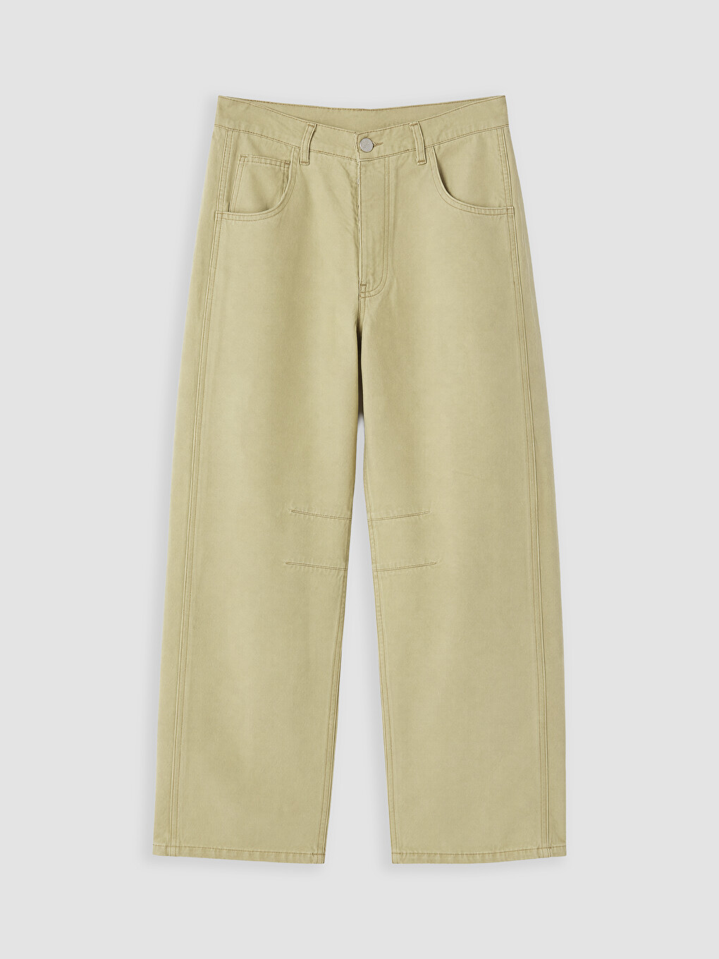 Bej Loose Fit Erkek Jean Pantolon-4