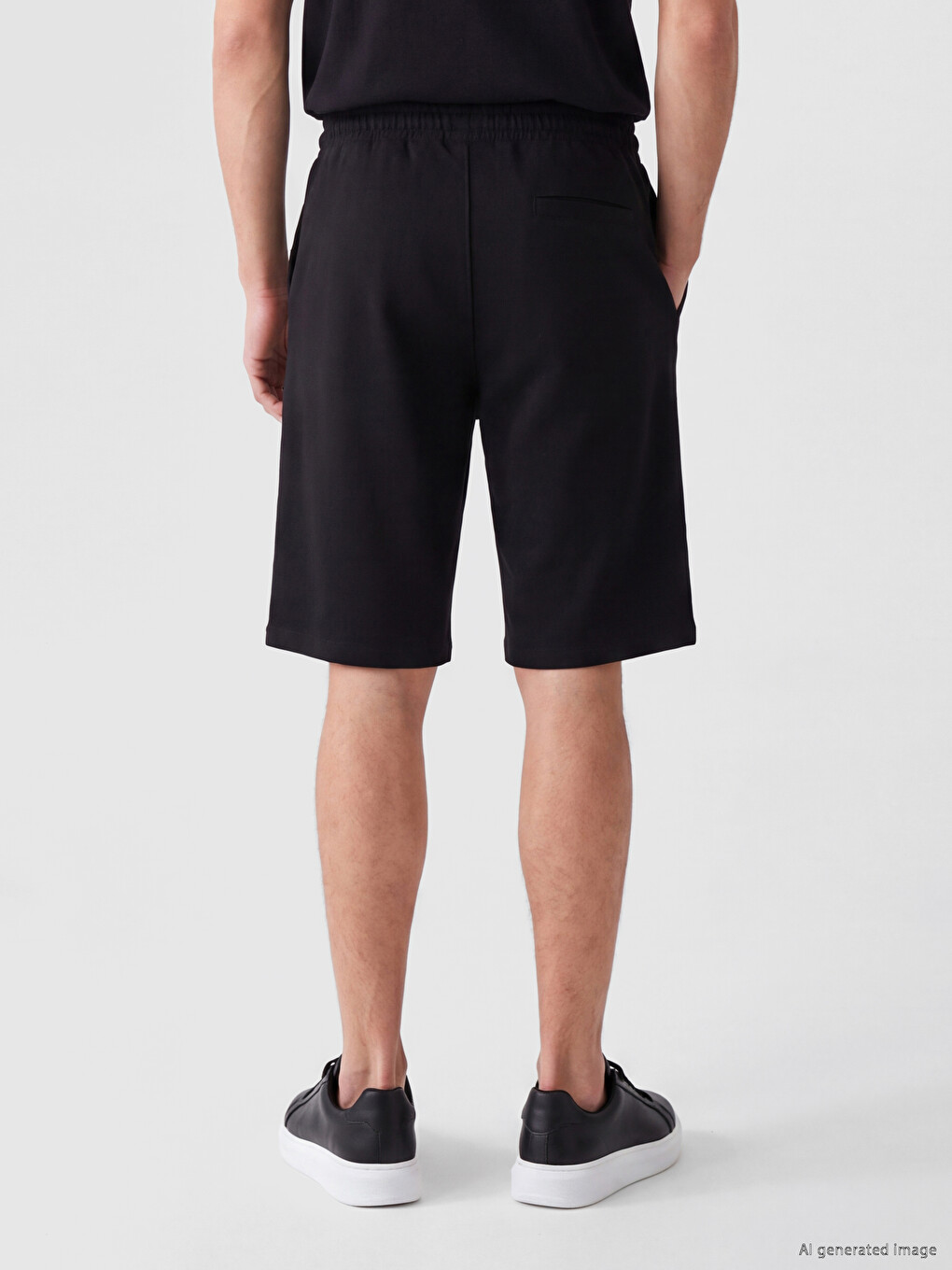 Siyah Regular Fit Erkek Şort-2