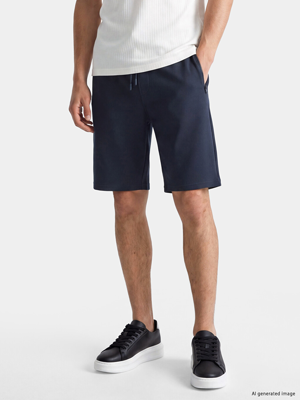 Lacivert Regular Fit Erkek Şort-1