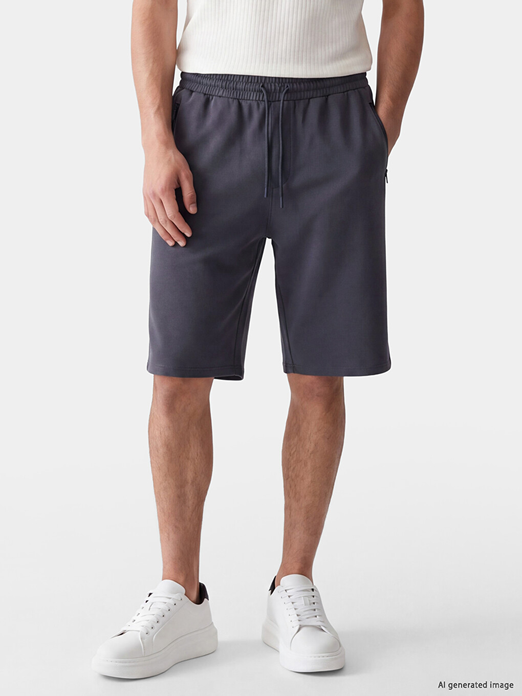 Gri Regular Fit Erkek Şort-1