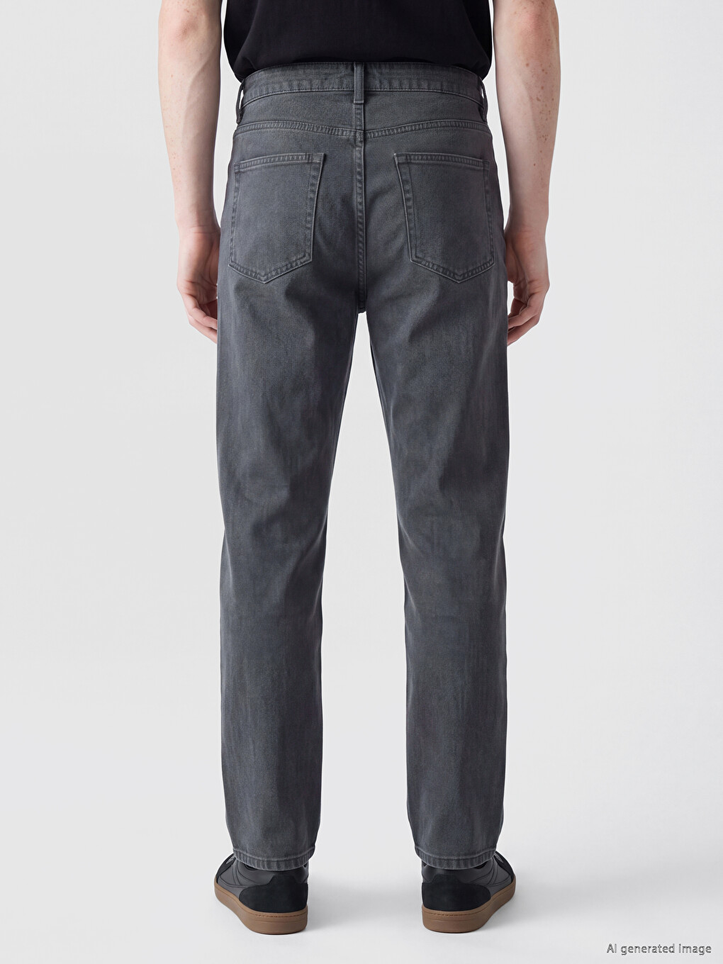 Antrasit Relax Fit Erkek Gabardin Pantolon-3