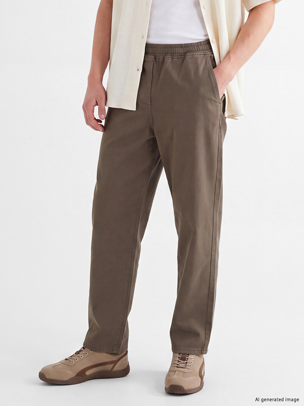 Kahverengi Regular Fit Erkek Pantolon