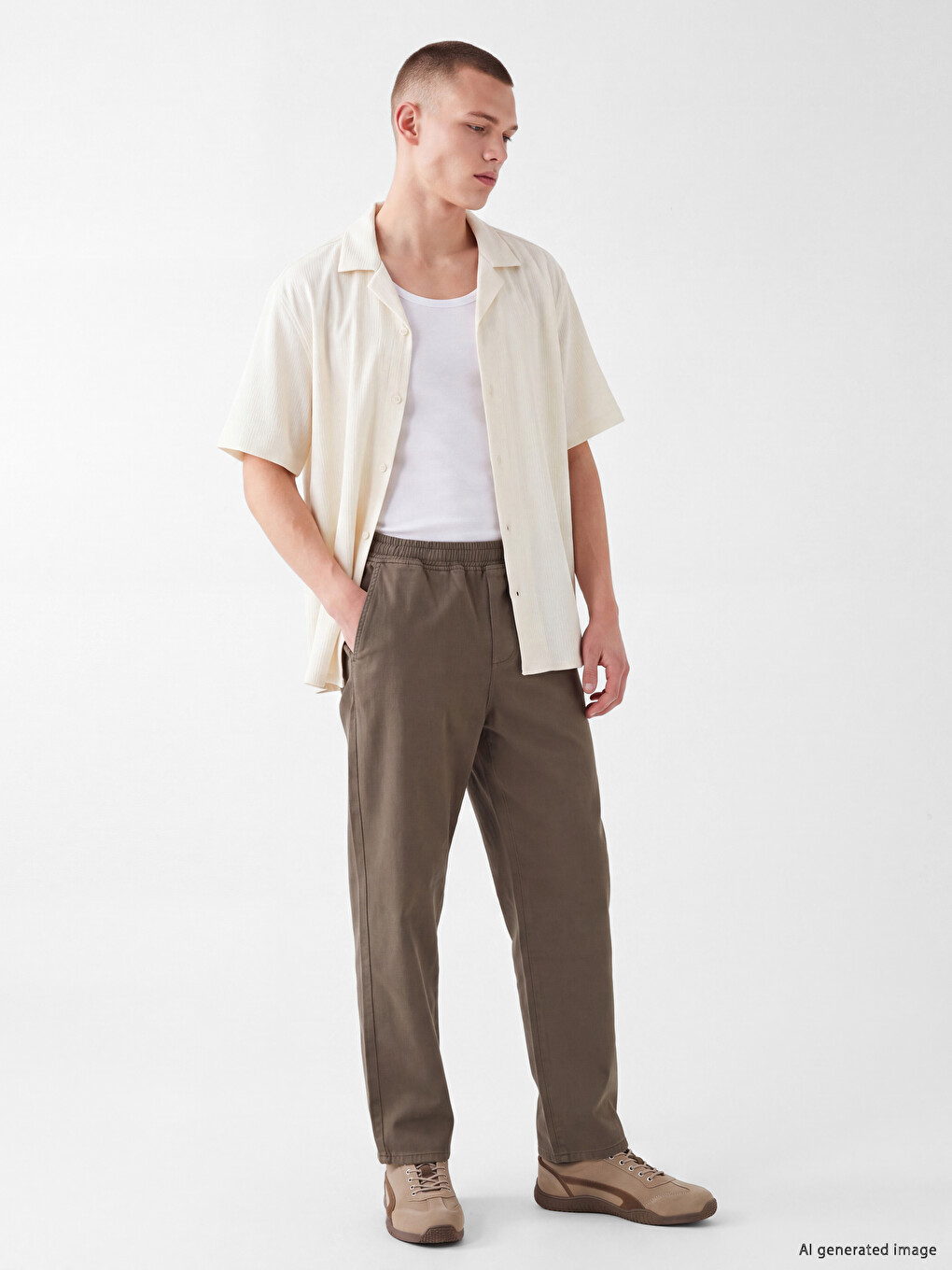 Kahverengi Regular Fit Erkek Pantolon-1