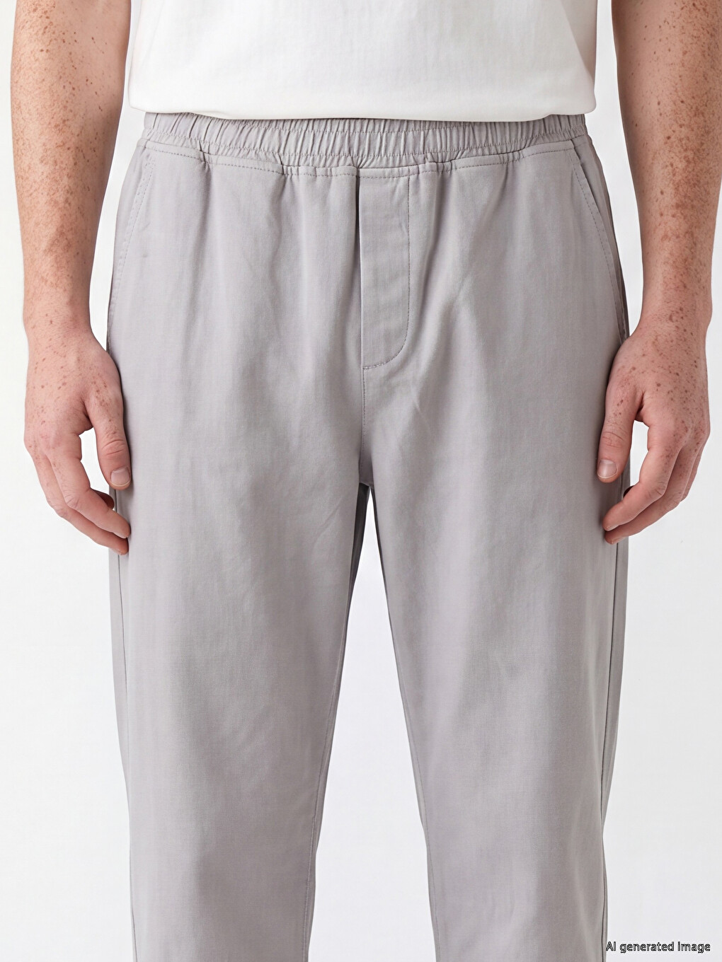 Beyaz Regular Fit Erkek Pantolon-2