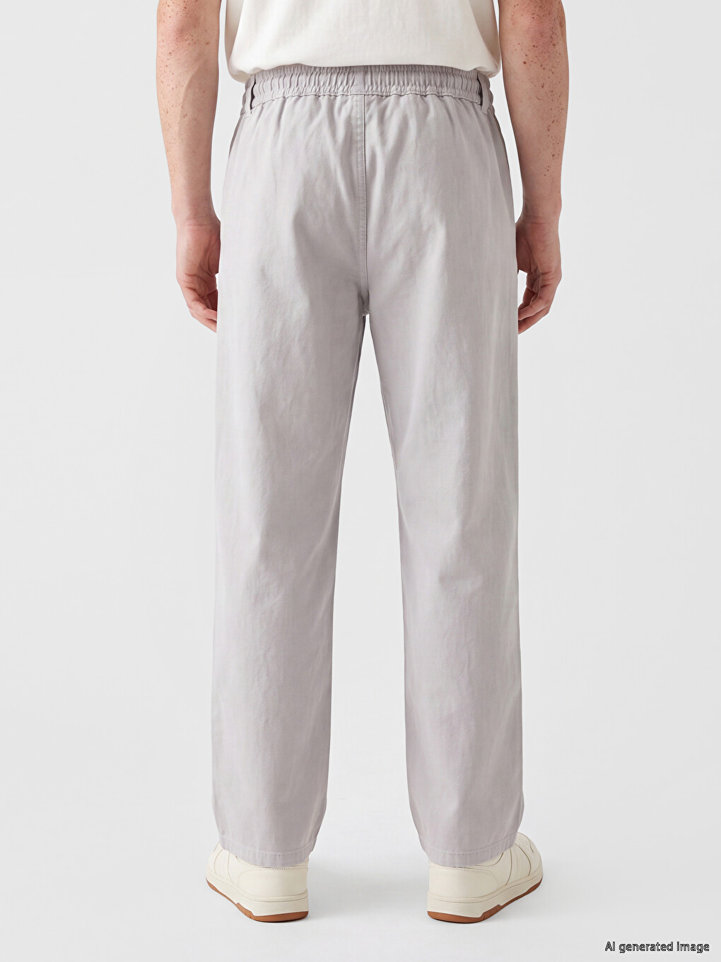 Beyaz Regular Fit Erkek Pantolon-3