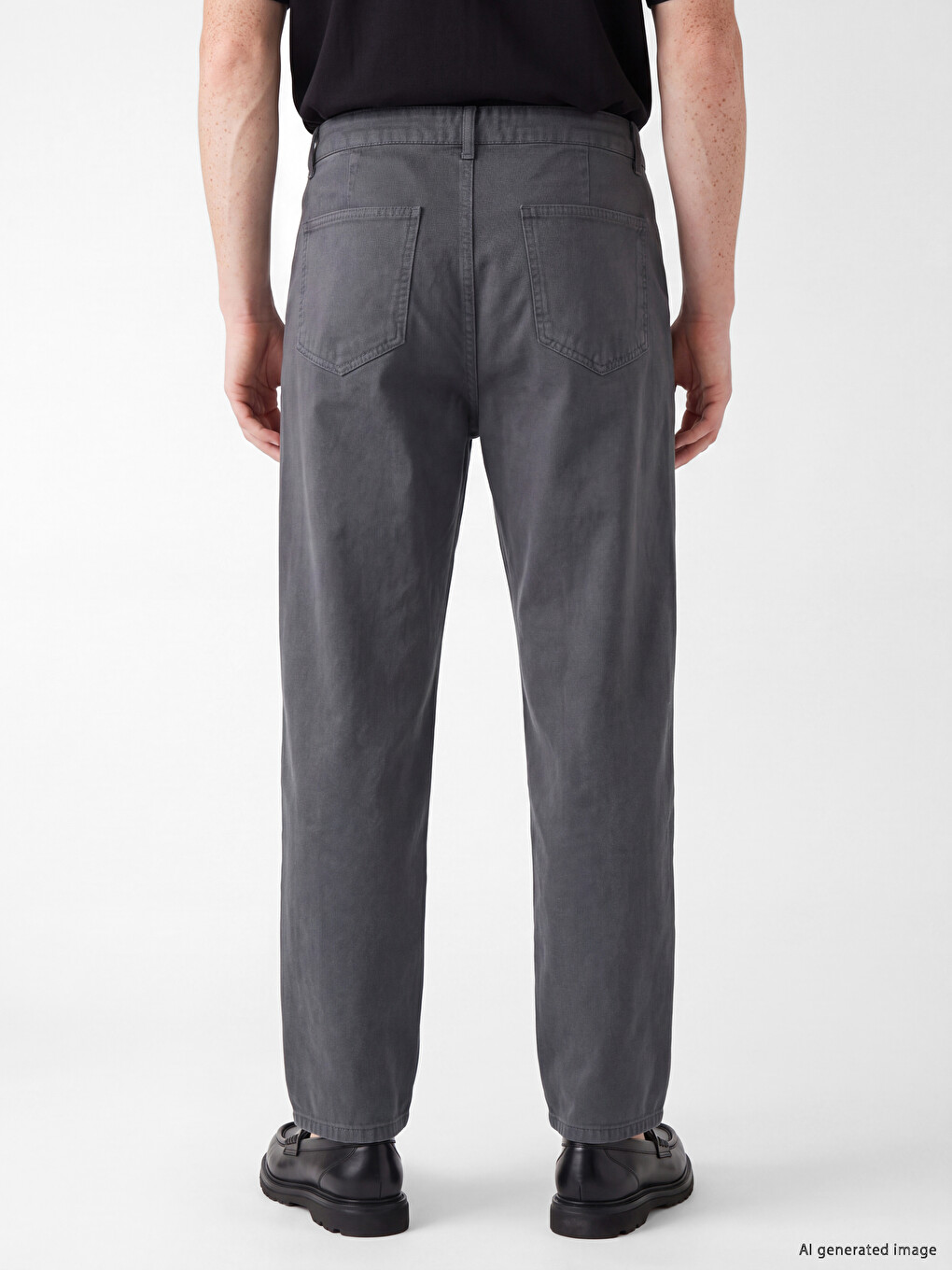Antrasit Relax Fit Gabardin Erkek Pantolon-3