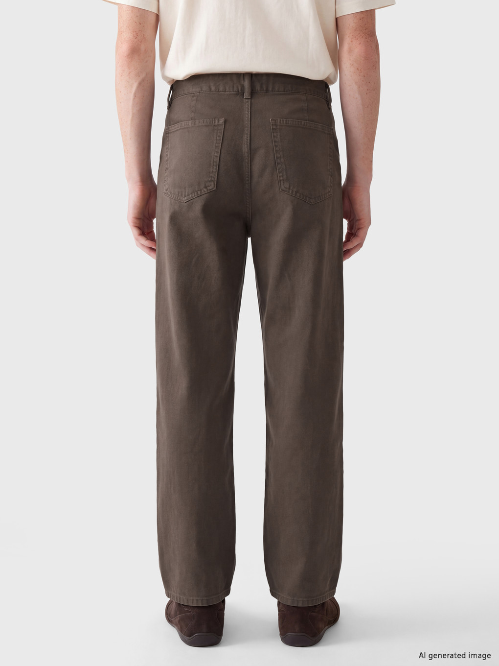 Kahverengi Relax Fit Gabardin Erkek Pantolon-2