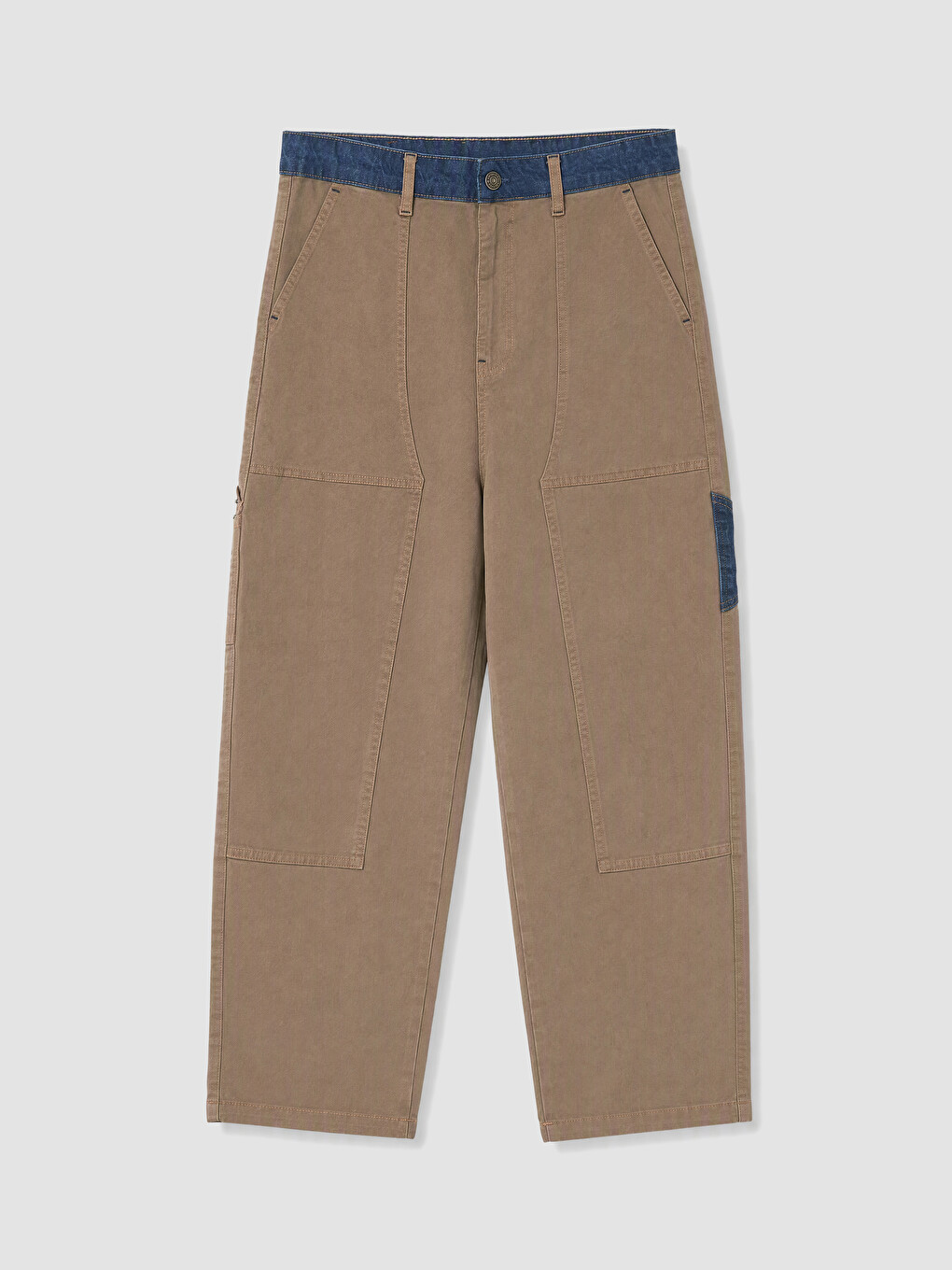 Bej Loose Fit Erkek Jean Pantolon