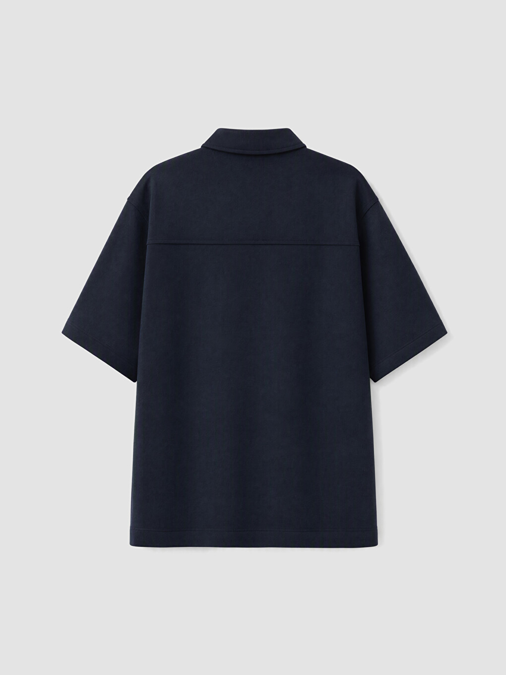 Lacivert Loose Fit Fermuarlı Erkek Gömlek-6