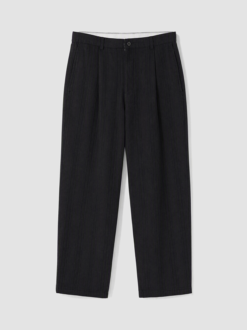 Lacivert Loose Fit Erkek Pileli Pantolon-4