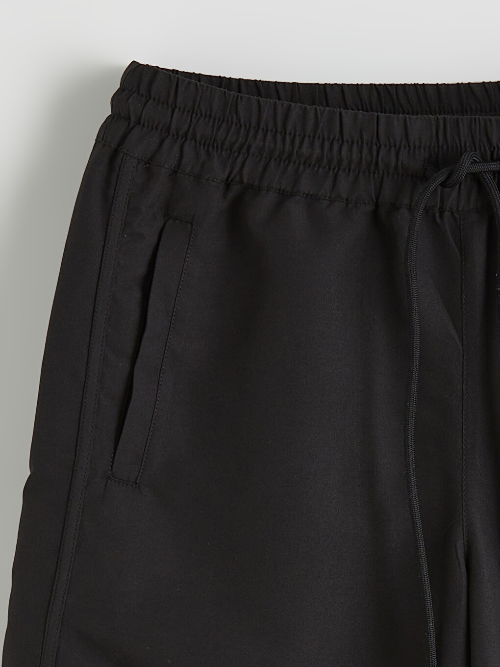 Women's Elastic Waist Plain Beach Shorts-5