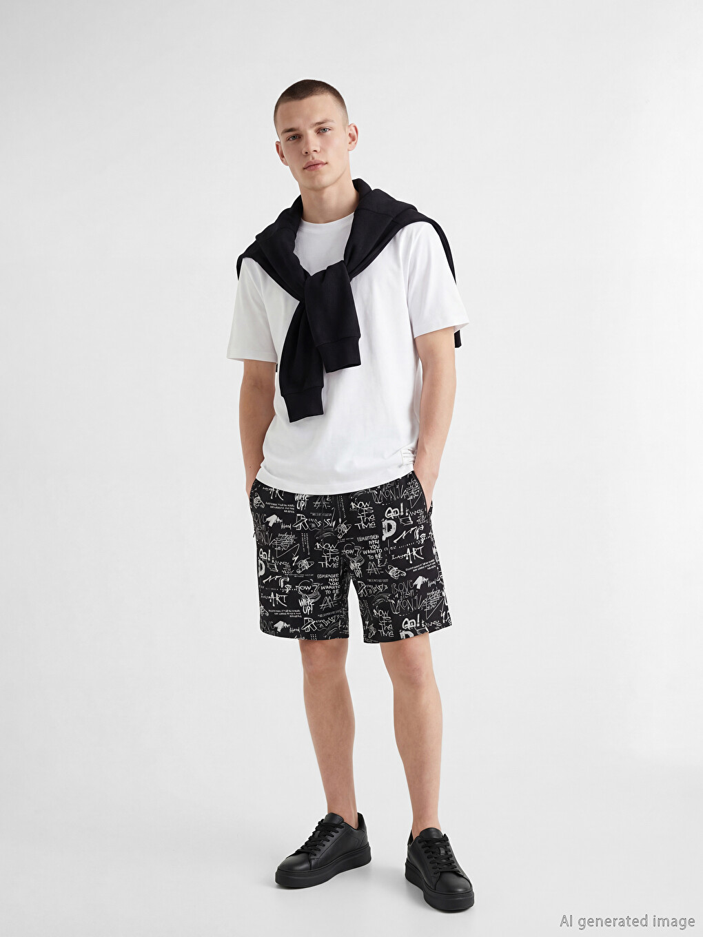 Slim Fit Printed Men's Sports Shorts
