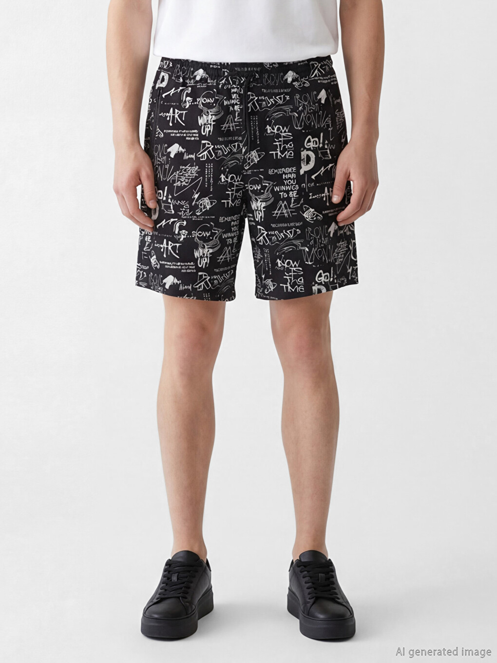 Slim Fit Printed Men's Sports Shorts-1
