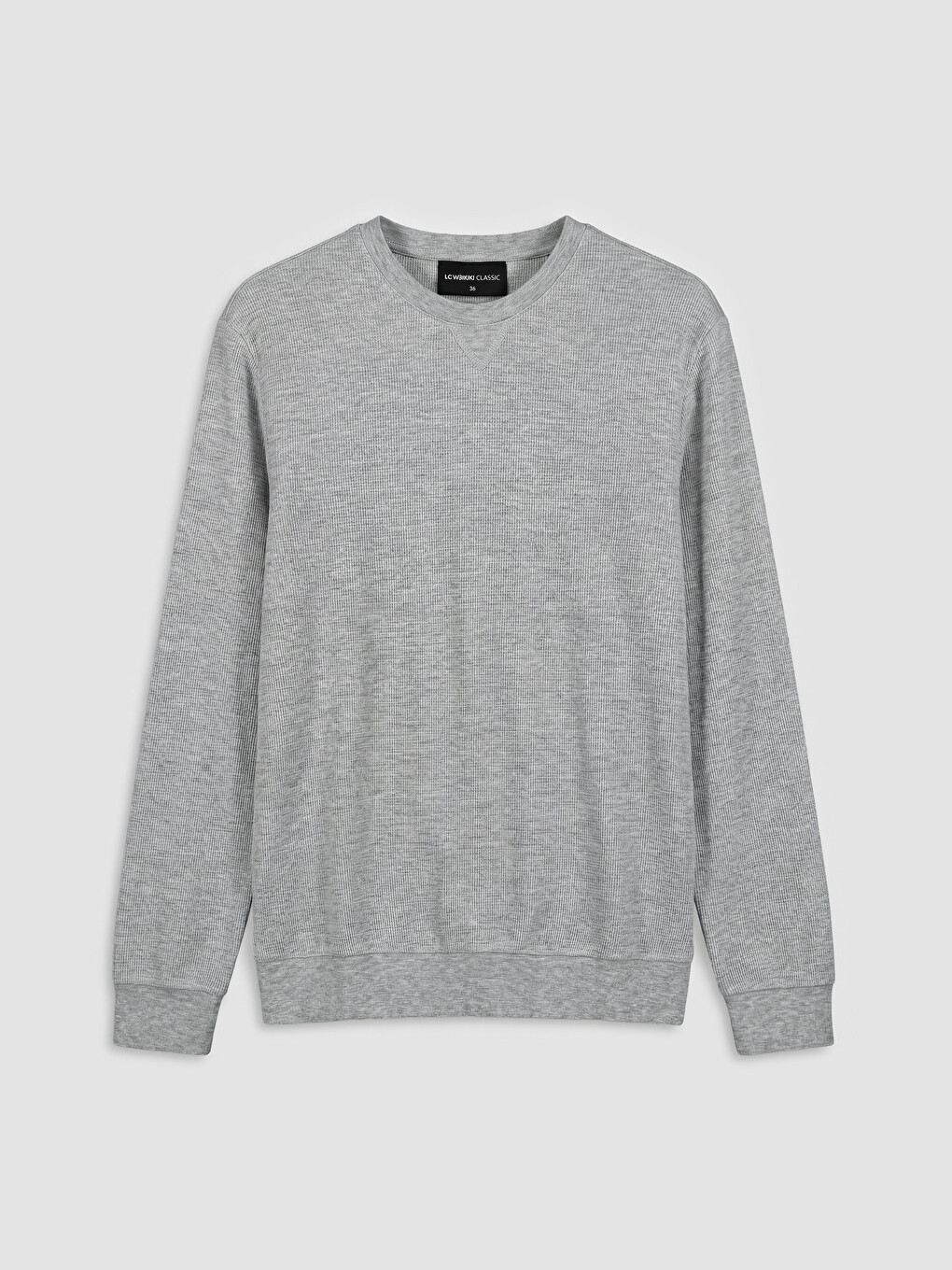 Bej Bisiklet Yaka Uzun Kollu Erkek Sweatshirt-2