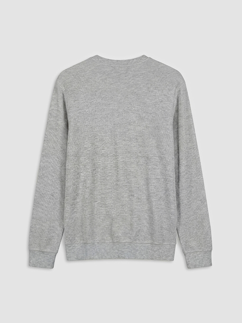 Bej Bisiklet Yaka Uzun Kollu Erkek Sweatshirt-3
