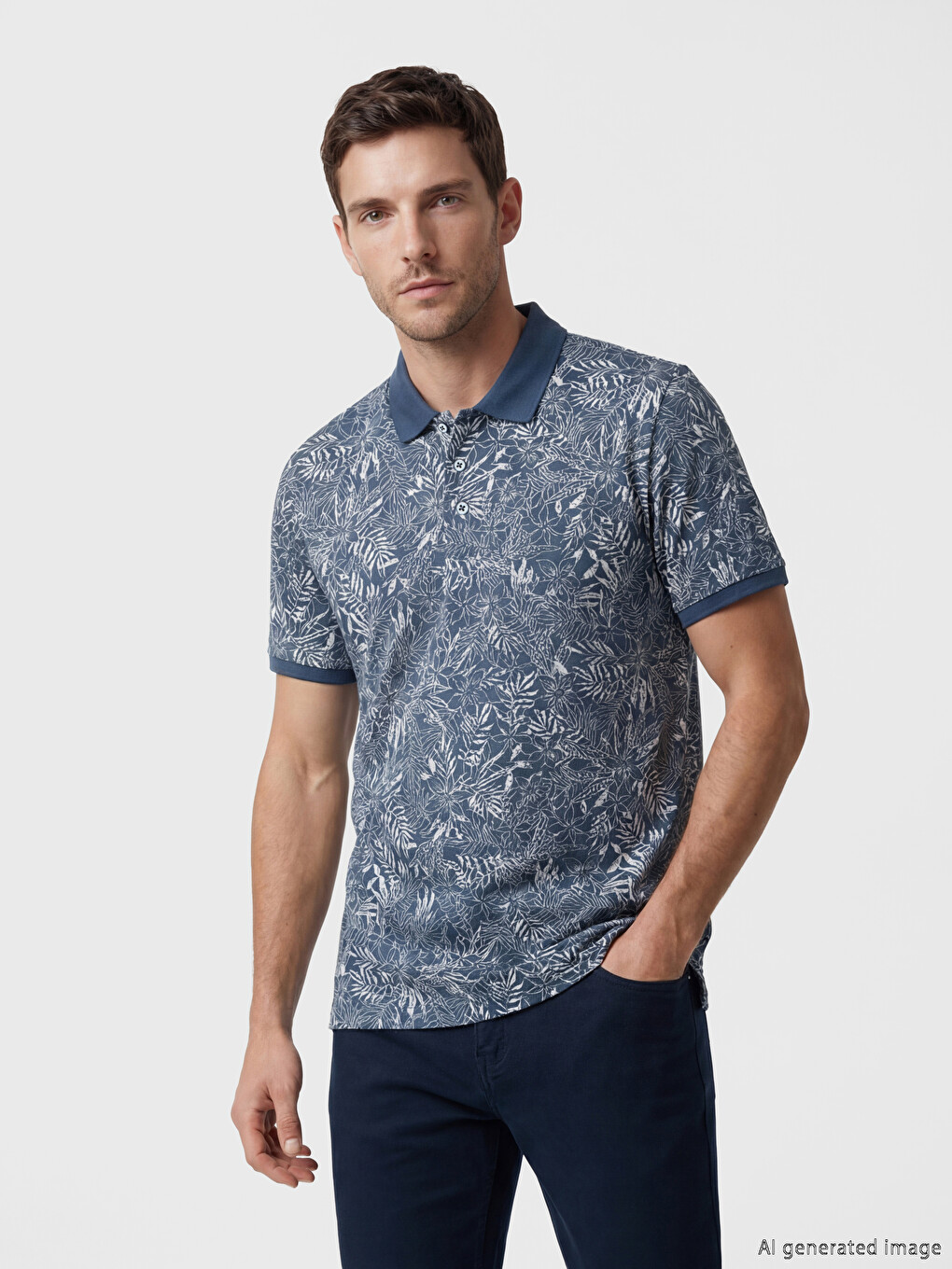 T-shirt I Stampuar Me Jakë Polo Me Mëngë Të Shkurtra Për Burra