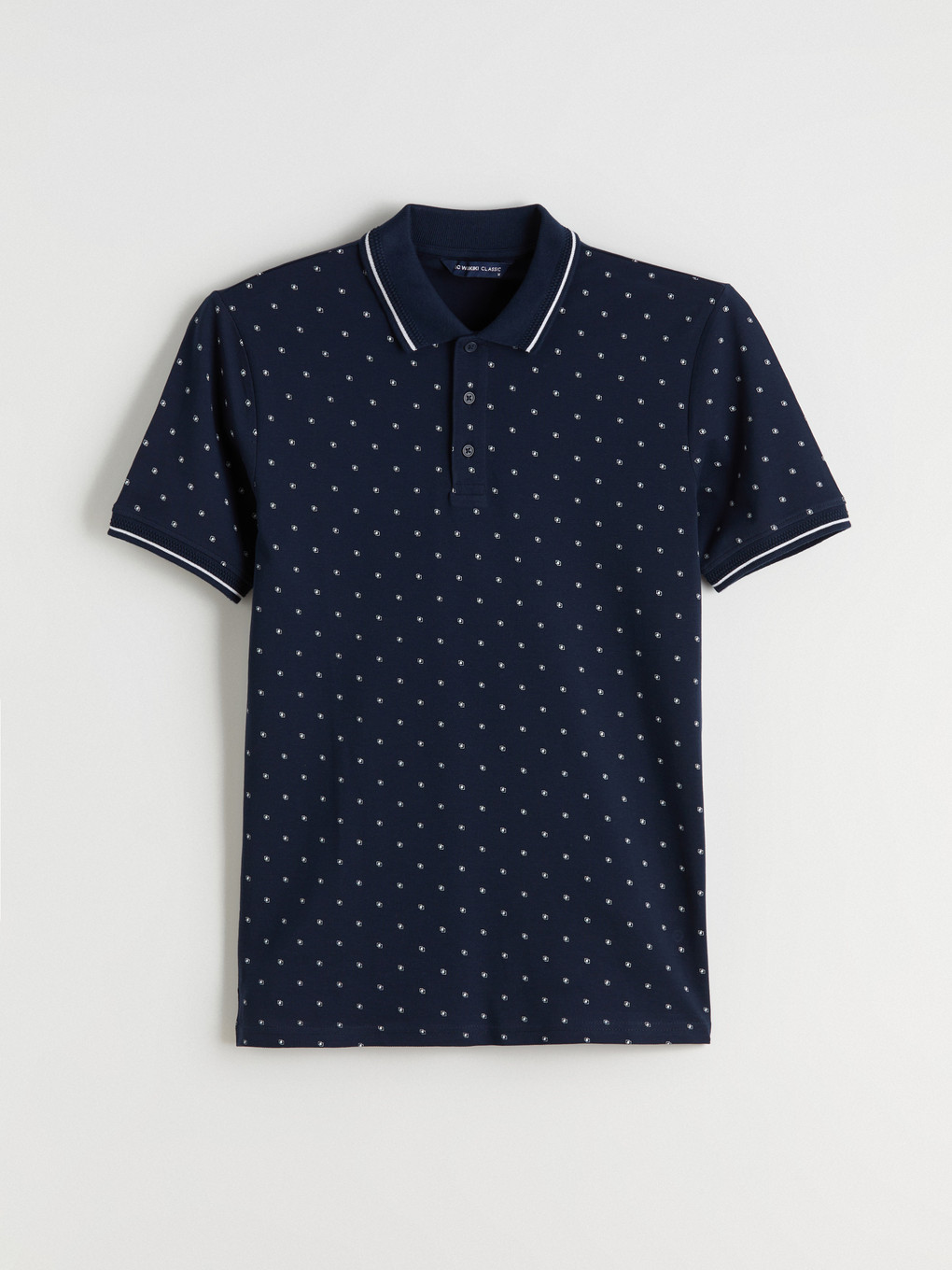 Polo Neck Short Sleeve Patterned Pique Men's T-shirt-5