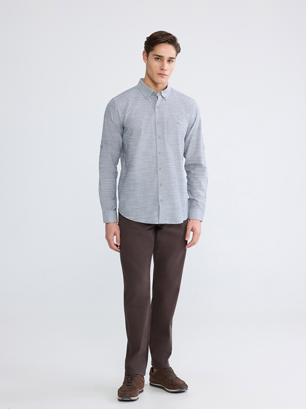 Regular Fit Long Sleeve Men's Shirt-2