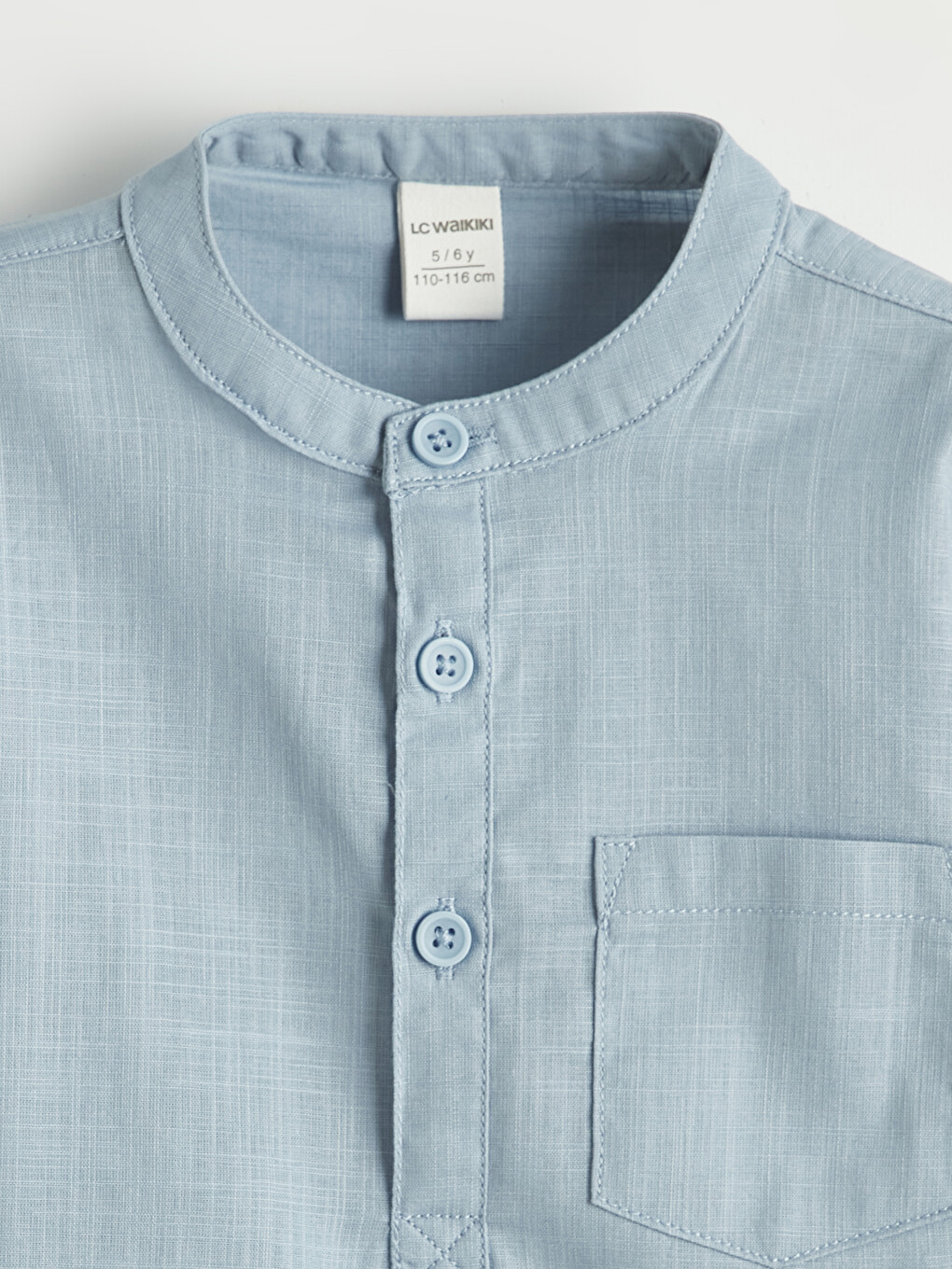 Boys' Mandarin Collar Short Sleeve Basic Shirt-1