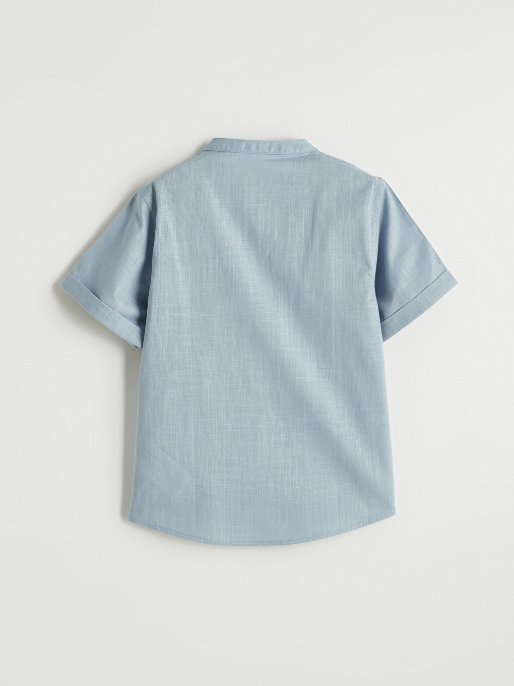 Boys' Mandarin Collar Short Sleeve Basic Shirt-2