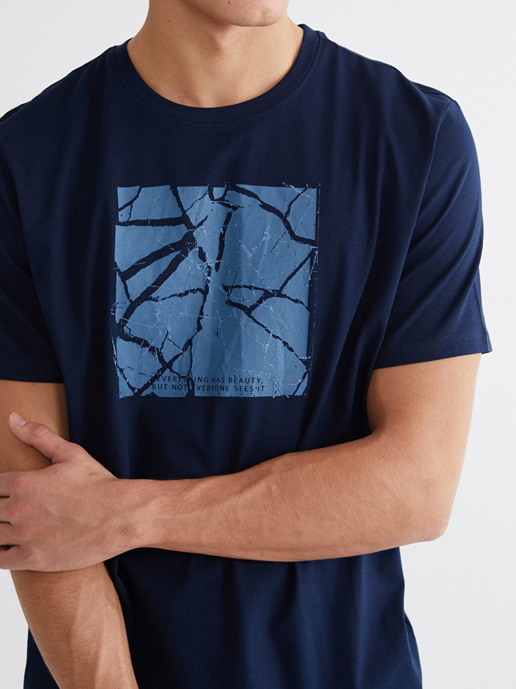 Crew Neck Short Sleeve Printed Pique Men's T-shirt-2