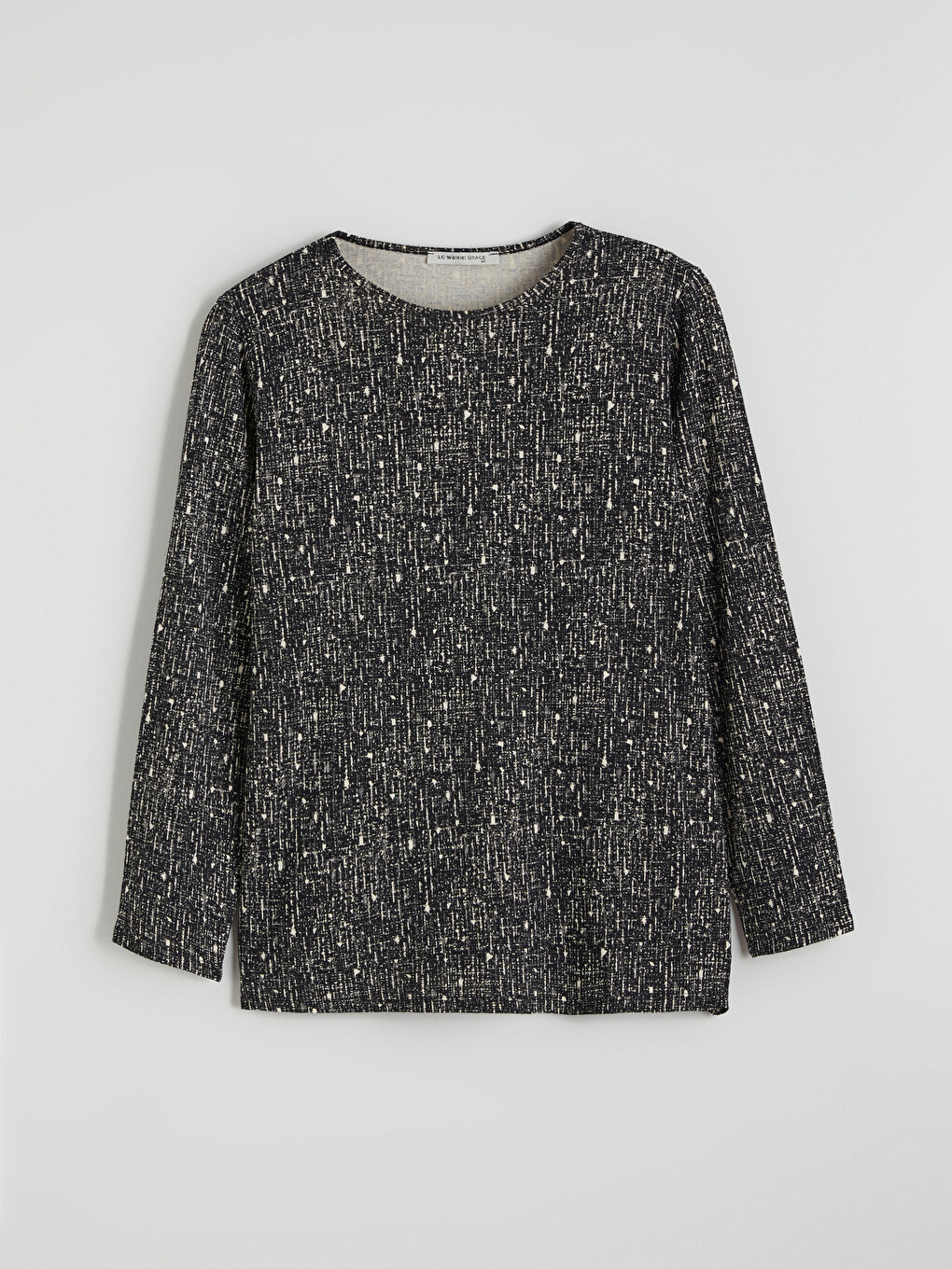 Crew Neck Patterned Long Sleeve Women's T-shirt-4