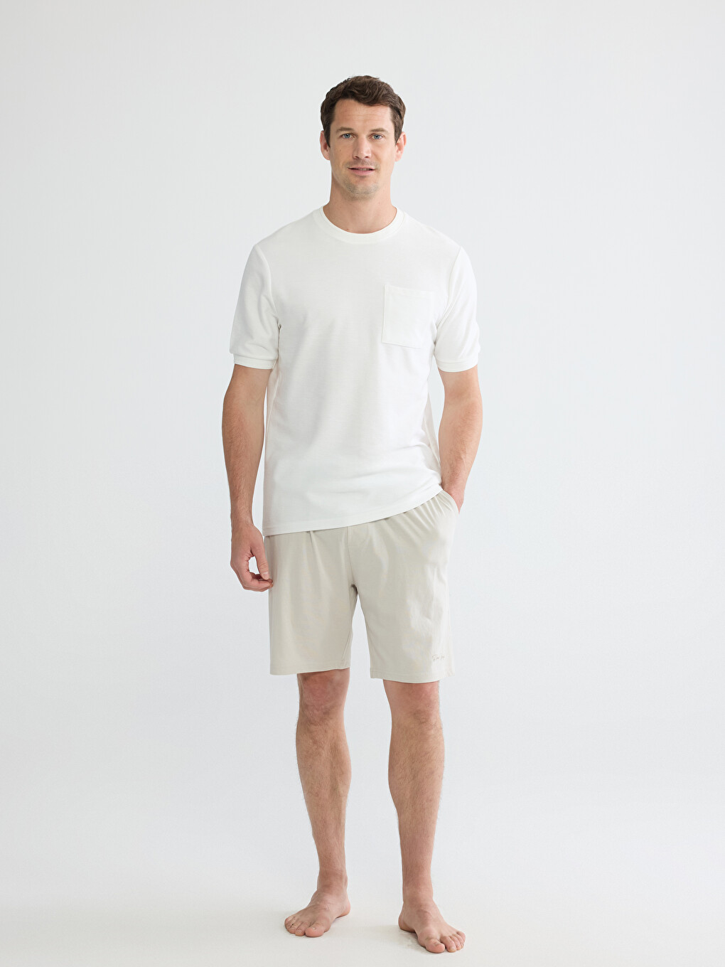 Pizhama Të Poshtme Të Shkurtra Slim Fit Për Burra