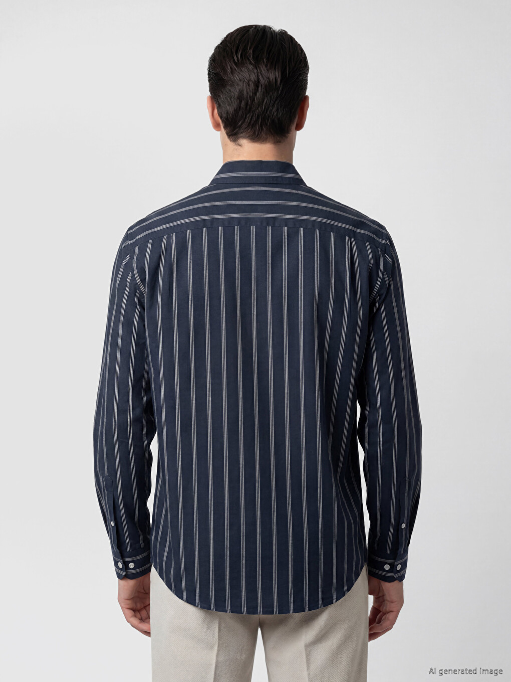 Regular Fit Long Sleeve Striped Men's Shirt-3